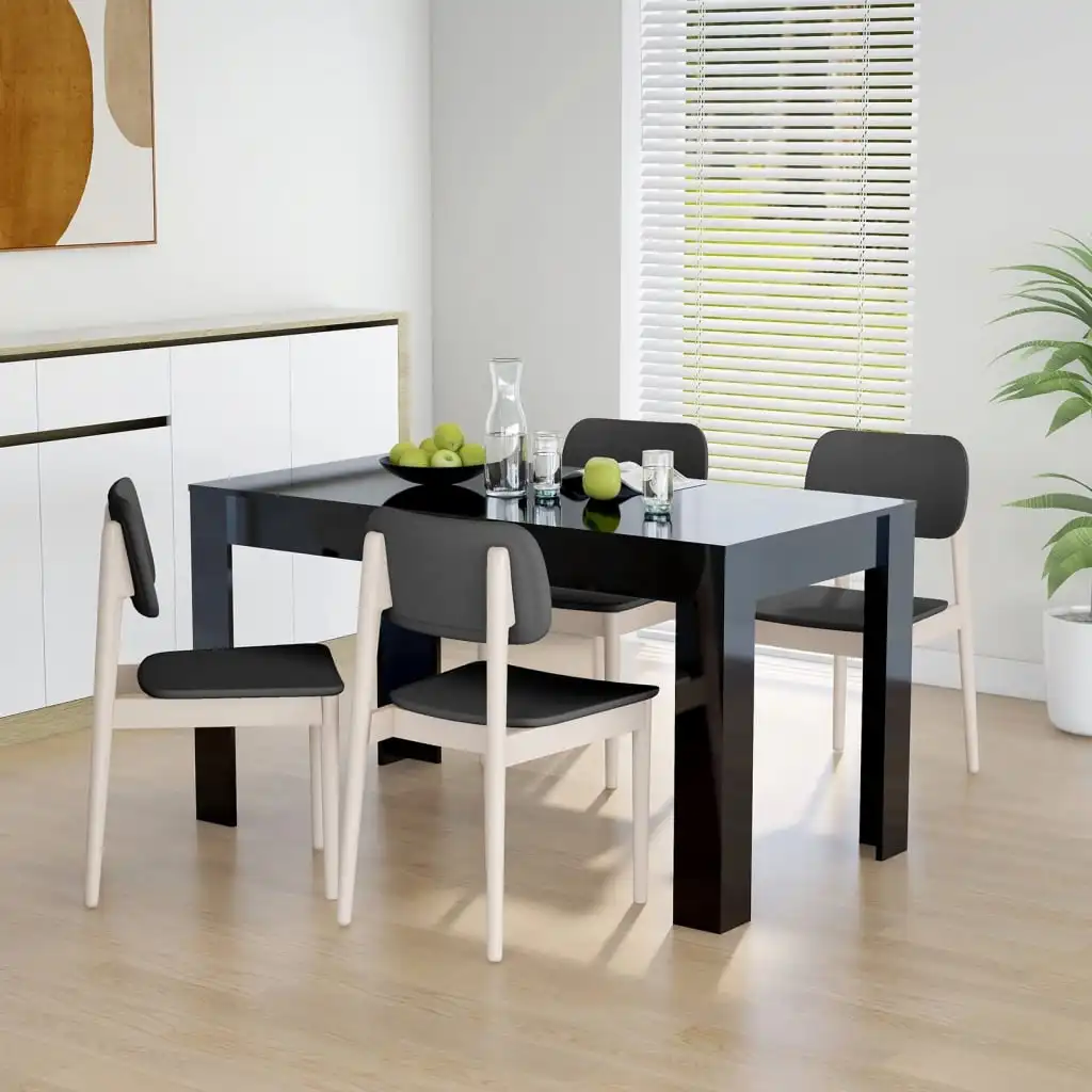 

Glossy black dining Table 140x74,5x76 cm chintered