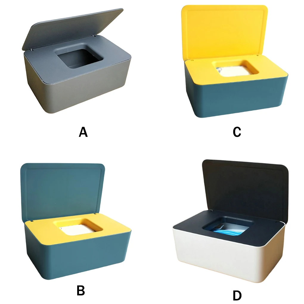 

Paper Towel Storage Box Desktop Household Rectangular Dustproof Napkin Organizer Case Holder Home Decor Yellow/Blue Box