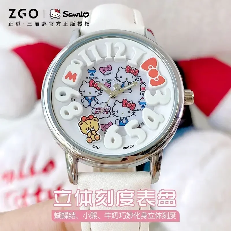 Светящиеся часы ZGO Sanrio Hello Kitty кварцевые Melody Cinnamoroll для девочек детские подарки на