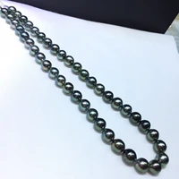 huge charming 1810 11mm natural south sea genuine black peacock round pearl necklace free shipping for women jewelry necklaces