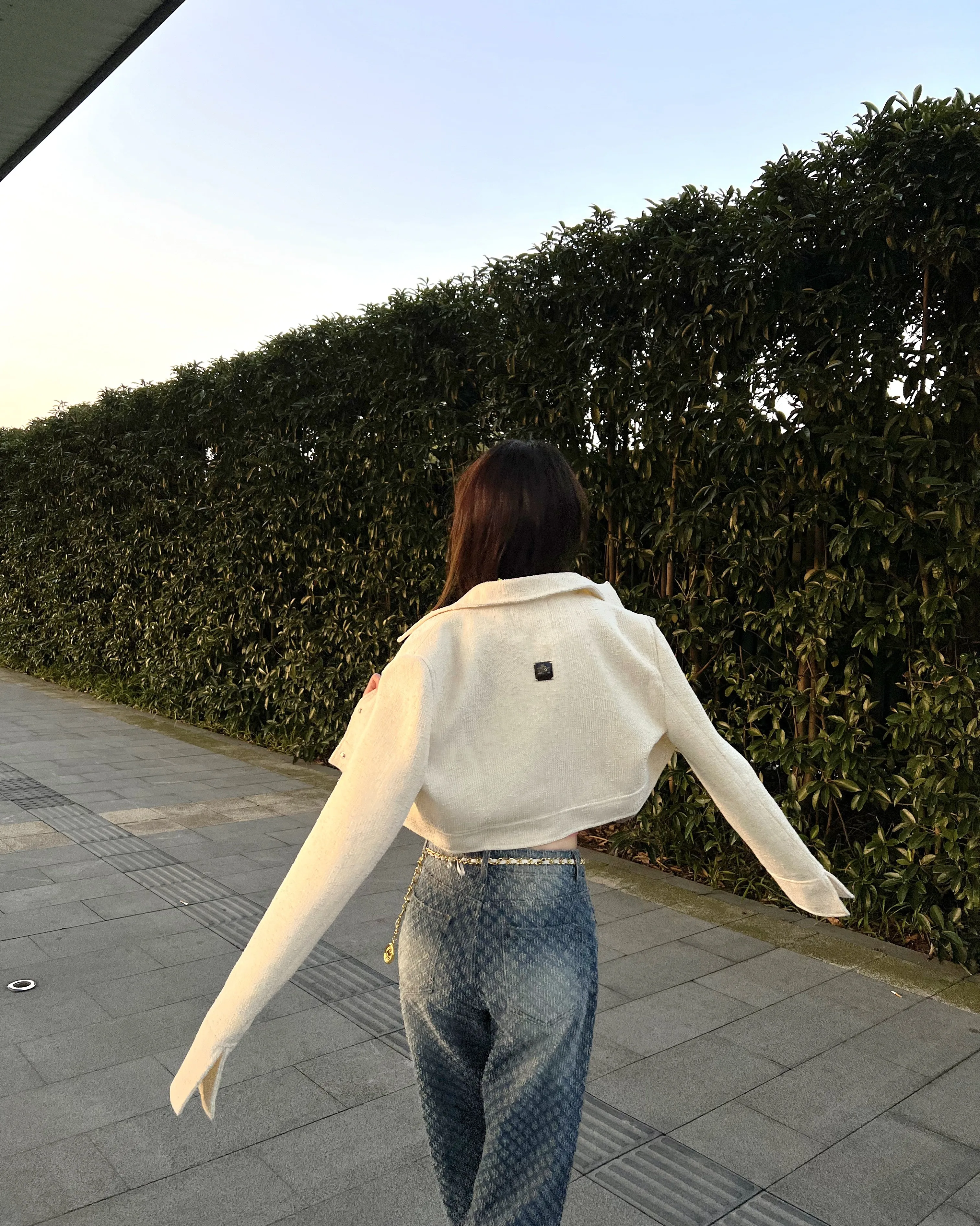 @ Uniken [Daily Blogger] Spring and Autumn Short Graceful Outerwear Women Ladies All-Matching Jacket Long sleeve Top