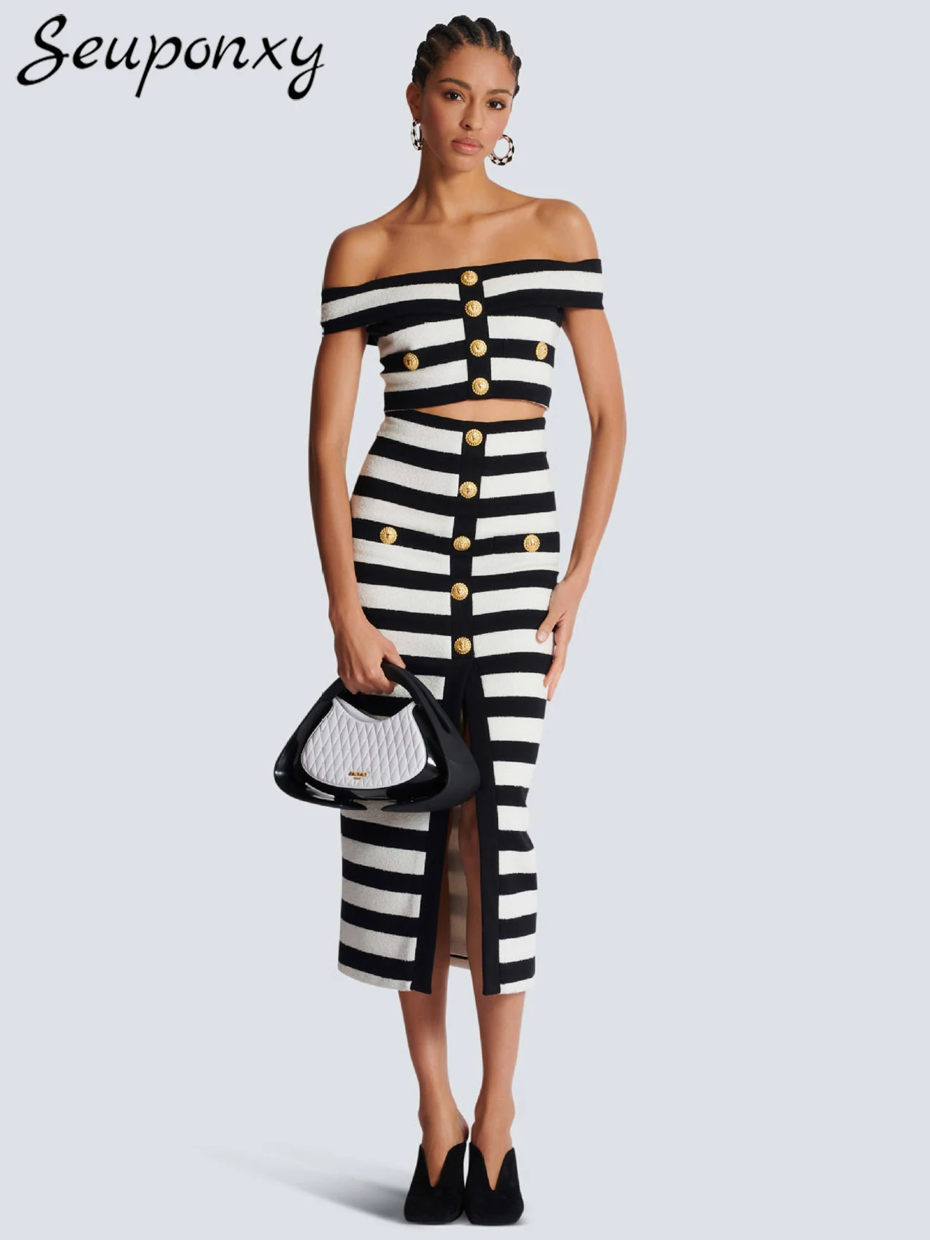 Высококачественный Женский пикантный Модный Полосатый Топ на пуговицах с