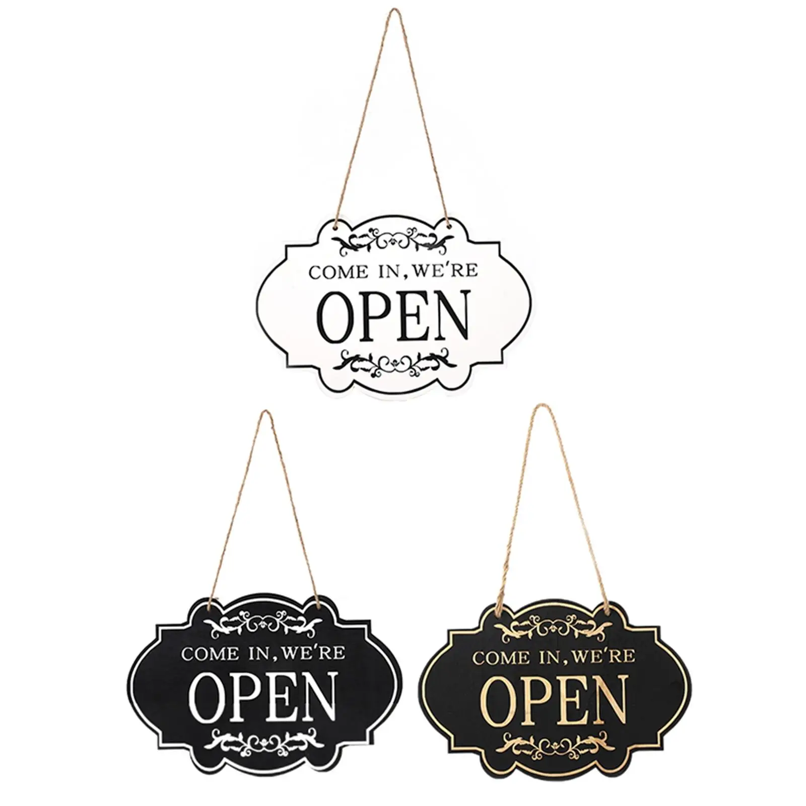 

Open and Closed Door Sign Business Sign Rustic Hanger Reversible for Restaurant Decoration