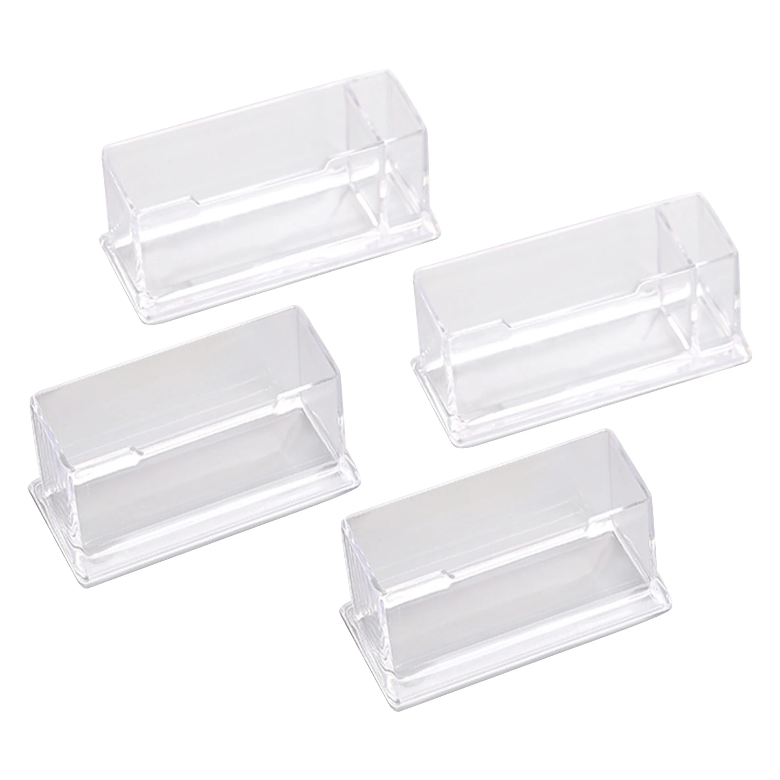 

4pcs School Home Office Storage Shelf Large Capacity Plastic Business Card Holder Practical Display Rack For Desk Freestanding