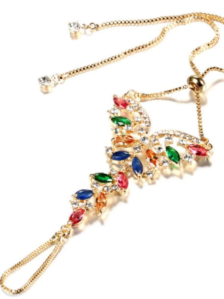 Новый универсальный женский разноцветный браслет из циркония с регулируемым