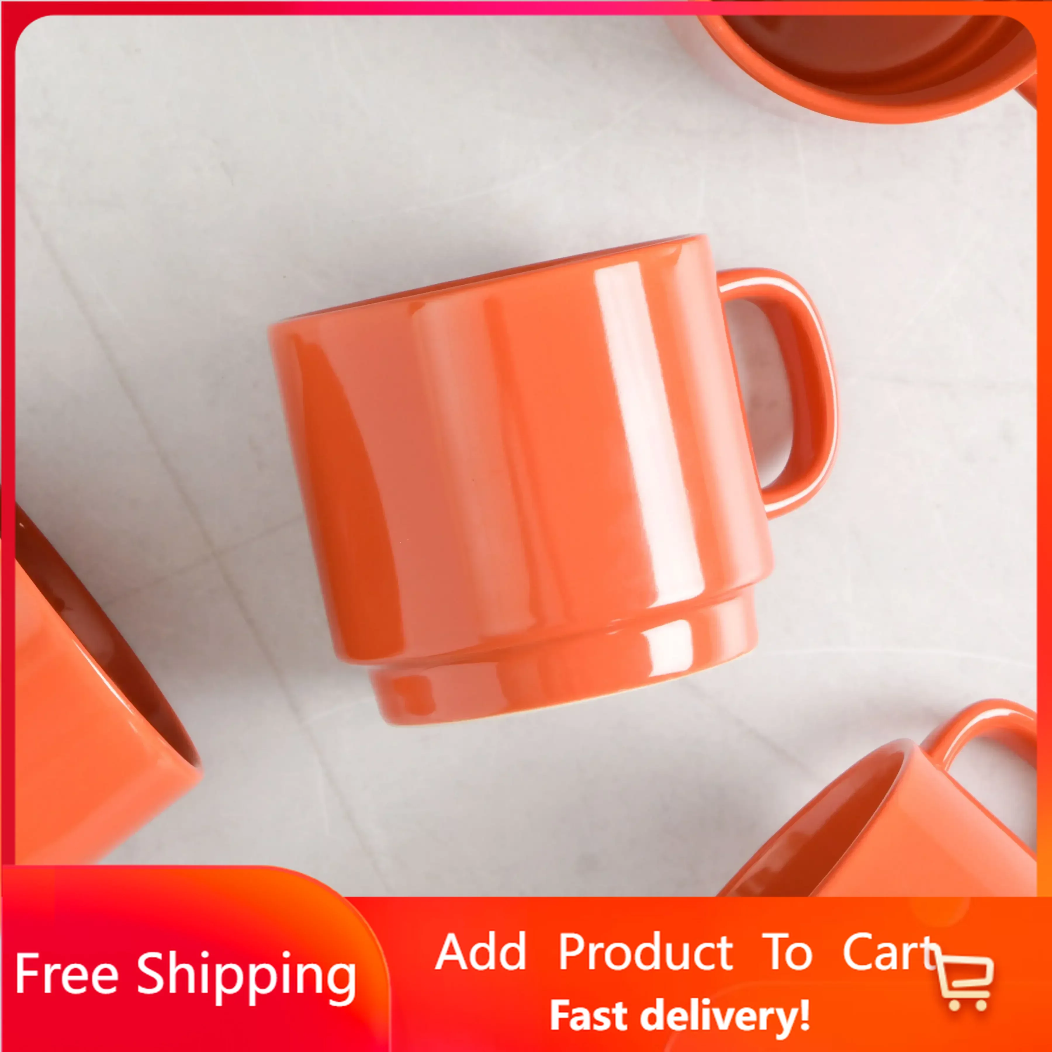 

Cups 14.8-Ounce Stackable Red Stoneware Mug Set, Set of 4, Coffee Mug , Mugs Coffee Cups , Mugs