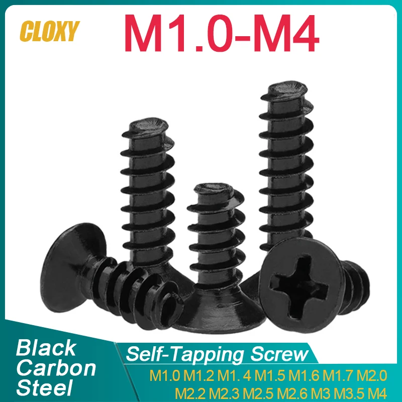 

Самонарезающие винты CLOXY M1-M4 черные низкоуглеродистая сталь