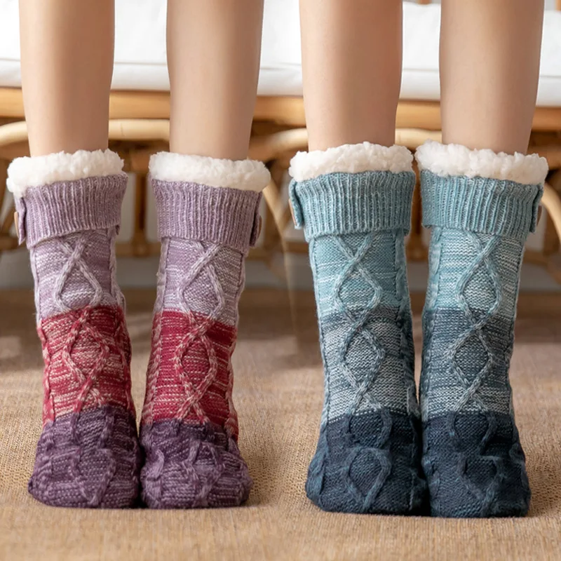 Winter Socks women thick Lambswool sleep Room Snow Socks Fleece-Lined Home Sleeping Socks Carpet Foot Sock Woolen socks