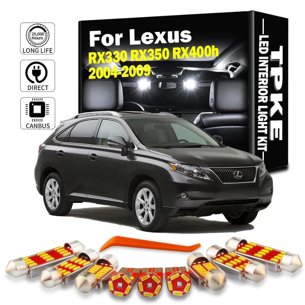 

Автомобильные светодиодсветодиодный лампы TPKE, 19 шт., для салона автомобиля Lexus RX330 RX350 RX400h 2004-2009, Автомобильные светодиодные лампы Canbus без оши...