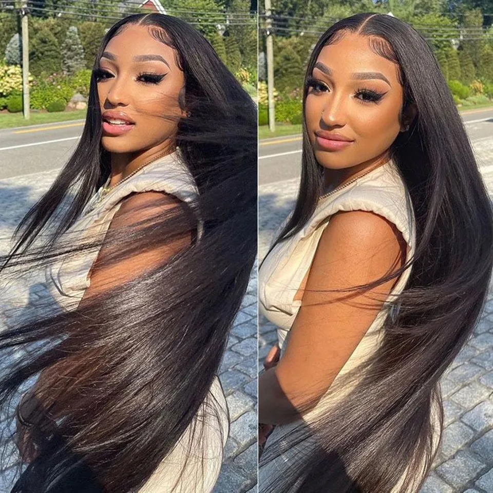 

Straight Lace Front Wigs Brazilian 13x4 Lace Frontal Human Hair Wigs For Black Women 30 Inch Hd Transparent 360 Lace Frontal Wig
