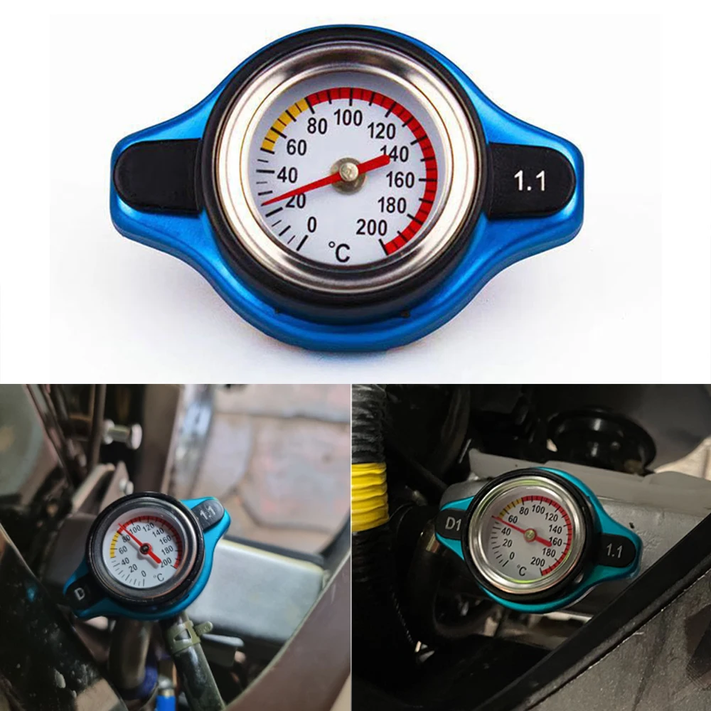 

Motorcycles Car Thermost Radiator Cap Cover Head Water Tank Cover Temperature Gauge 0.9 Bar 1.1 Bar 1.3 Bar with Utility Safe