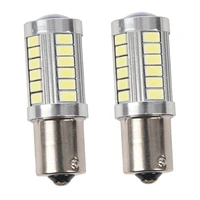 2x ba15s 12v white led sidelight indicator car light bulb 1156 p21w silver 33 led