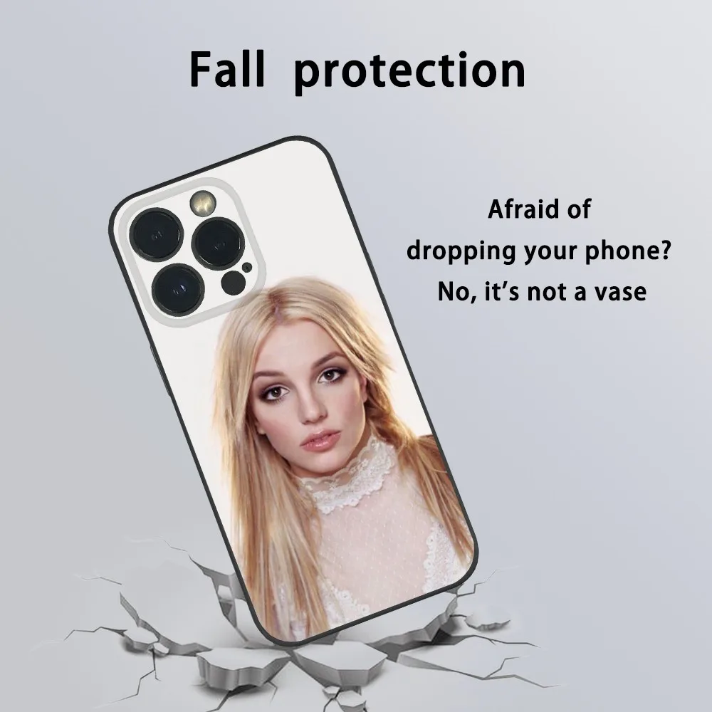 Чехол для телефона Singer B-Britney Spears iPhone 15 14 13 12 11 Pro Xs Max Mini XR X 7 8 Plus черный матовый