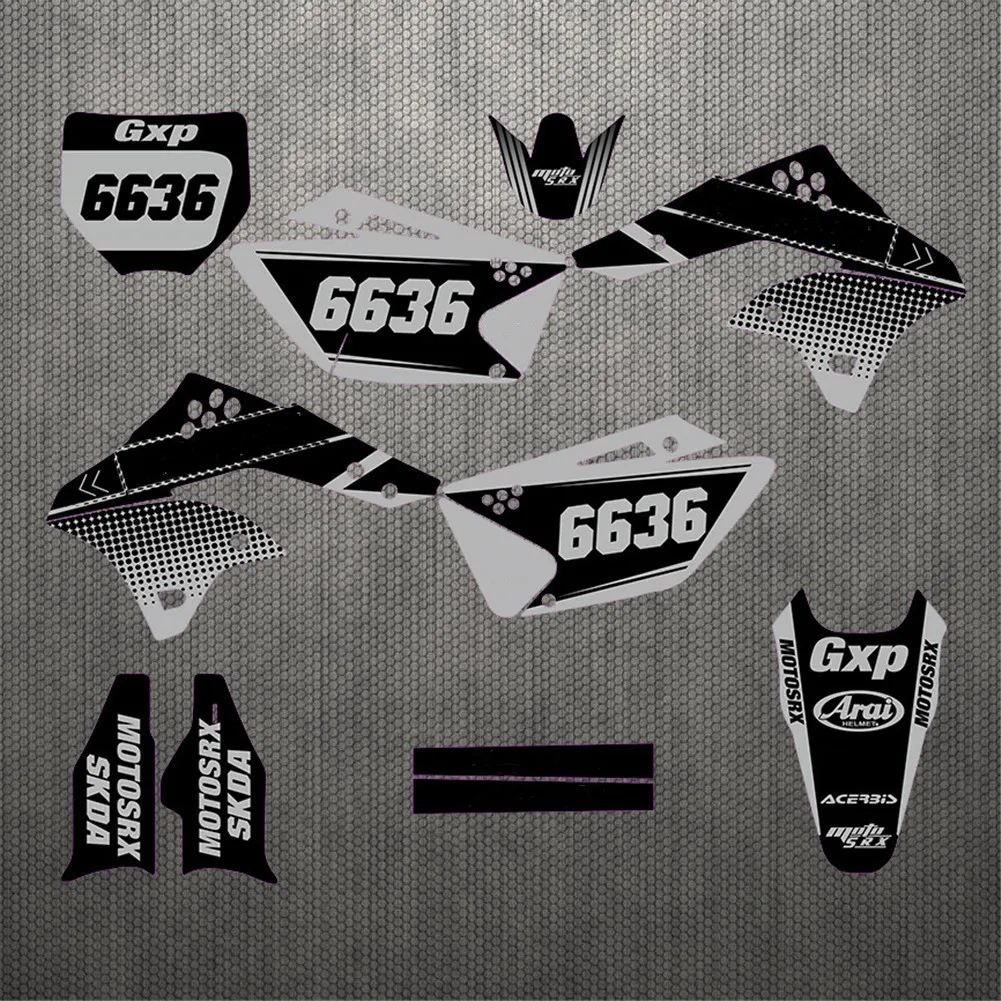 Бесплатные пользовательские номера Мотокросс графика фоны наклейки Наборы для