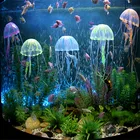 2017 Hot Sale Glowing Artificial Simulation Vivid Jellyfish Silicone Fish Tank Decor Aquarium Decoration Ornament