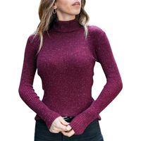 new s xl womens casual long sleeved high necked slim soft warmth all match sweaters solid colors knitted pullovers oversized