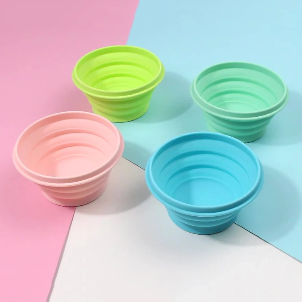 

720ML Portable Silicone Water Bowls Lunch Box with Lid for Travel Collapsible Outdoor Picnic Folding Fruit Salad Dish