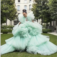 luxurious ruffled bridal tulle maternity photo photography prom dress