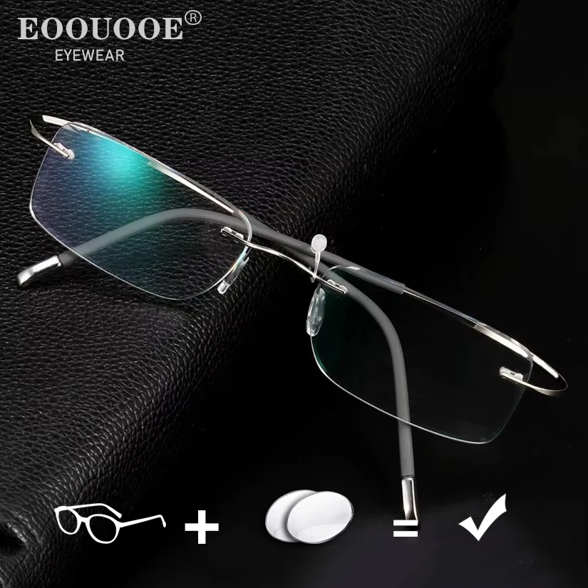 Фотохромные линзы очки без оправы для мужчин и женщин индивидуальные по рецепту