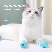 4pcs silicone cat feet bath washing pets foot covers anti scratch cut nails shoes claw paw cover protector cat grooming supplies