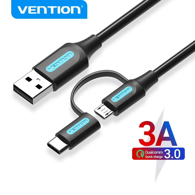 Vention-Cable USB tipo C para teléfono móvil, Cable Micro USB de carga...
