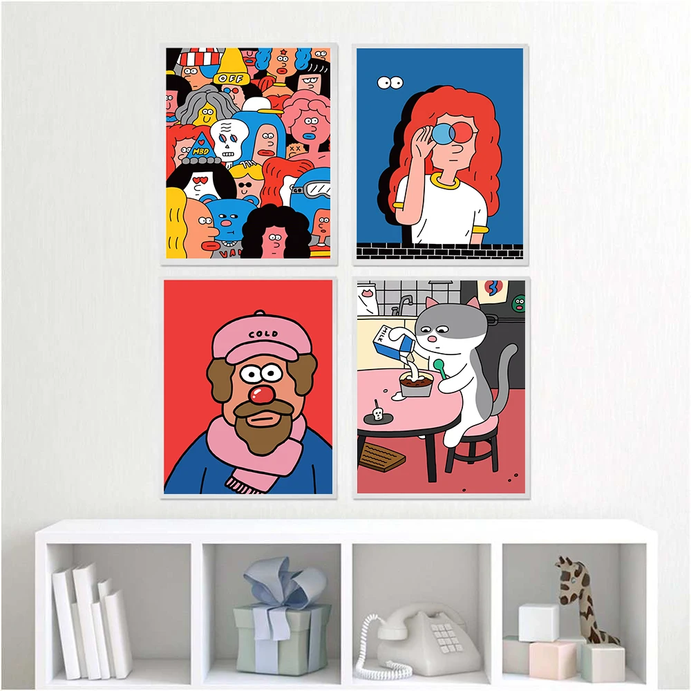 

Modern Poster Graffiti Character Canvas Painting Cartoon Anime Art Print Funny Murals Wall Picture For Living Room Home Decor