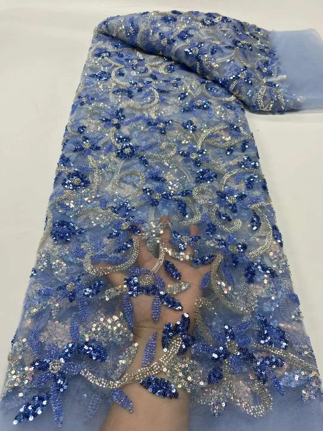 Высококачественная модная Роскошная французская вышивка кружевная ткань для