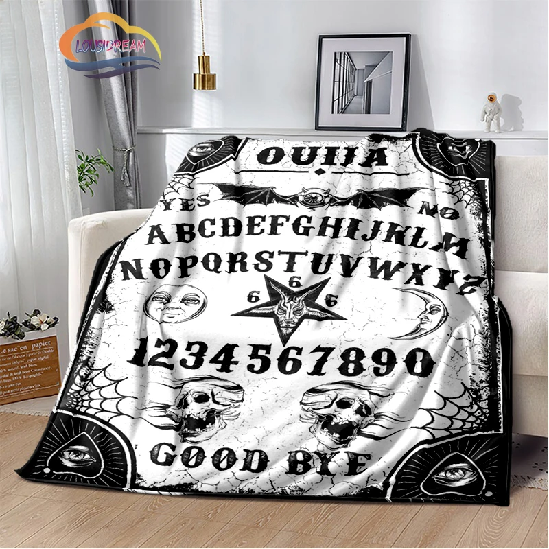 

Satanic Gothic Witchcraft Blanket Ouija Board with Hands Occultism Flannel Blanket Soft Four Seasons Portable Camping Blanket