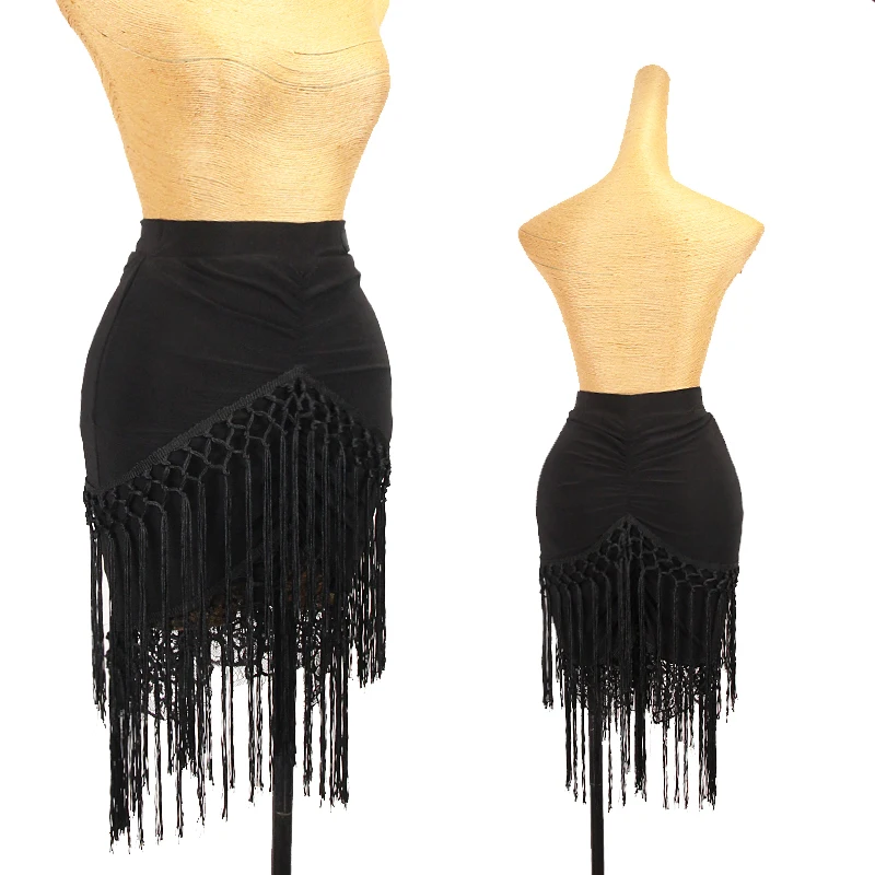 

New Latin dance Skirt Female Adult National Standard Tassel Dance Skirt Social Dance Practice Performance
