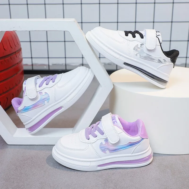 

Детские Нескользящие кроссовки с круглым носком, из ПУ кожи