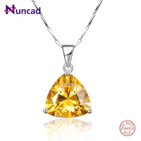 unucad 9 35ct citrine pendant necklace 925 sterling silver chain geometric triangle necklacespendants jewelry collar
