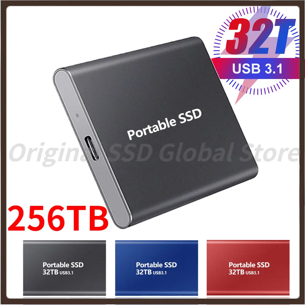 

100% Original Metal Portable SSD Sata 2TB High Speed Disco Duro Externo Pen Drive 4TB 8T Usb Flash Drive 16TB 32T Hard Drive