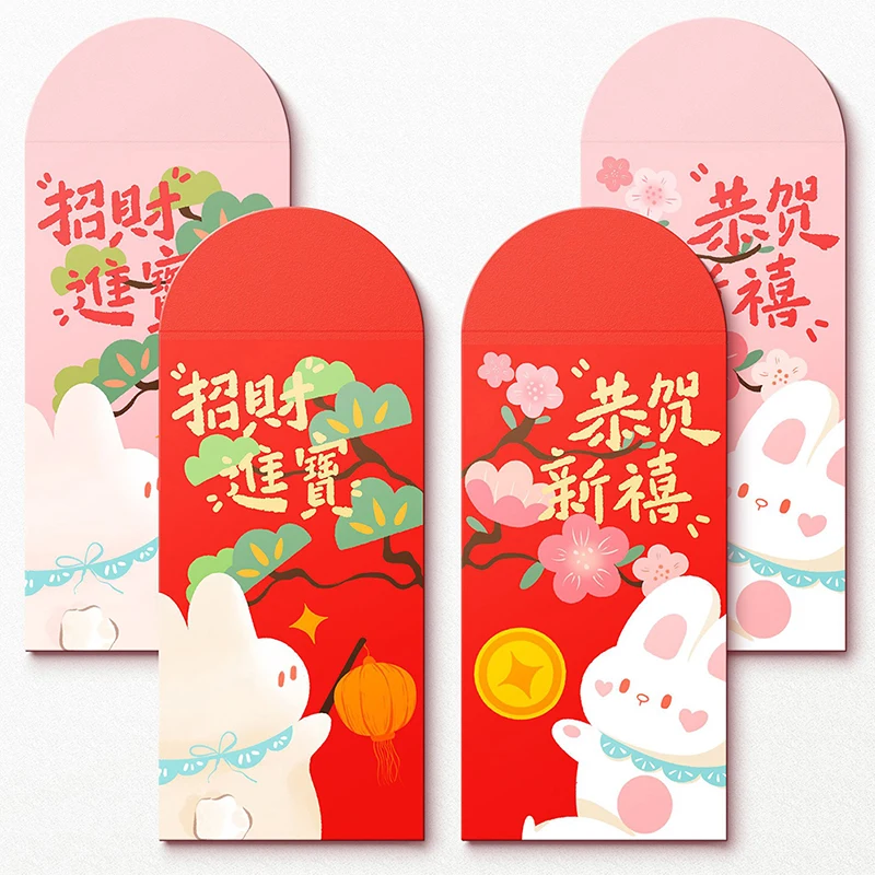 

10 Pcs Wedding GIFT Money Packing Bag 2023 Year Of The Rabbit Spring Festival Hongbao Red Packet China New Year Red Envelope
