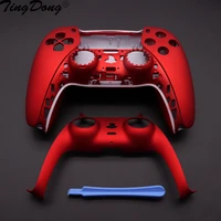 game controller replacement shell gamepad case front cover rear cover for sony ps5 handle replacement set decorative strip