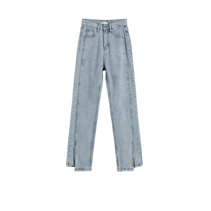 

Джинсы женские с завышенной талией, модные брюки из денима с широкими штанинами, уличная одежда для девушек и женщин