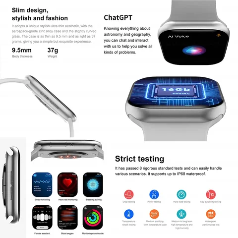 Водонепроницаемые смарт-часы серии 10 для Apple Watch 10, цвет в ассортименте