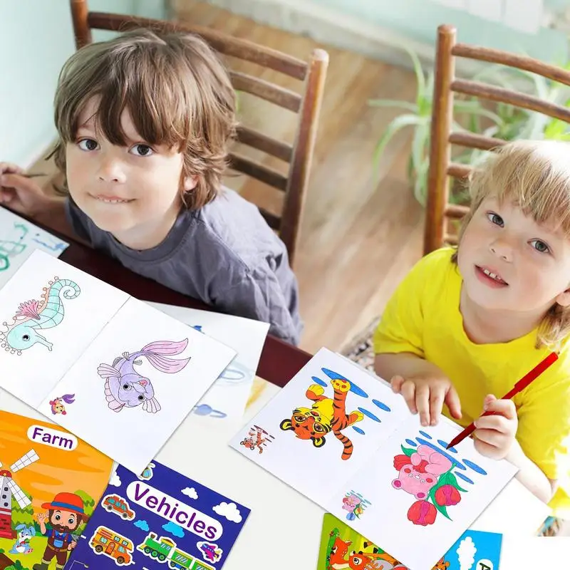 Массовые книжки-раскраски для детей 6 шт. праздничные детская игрушка-раскраска
