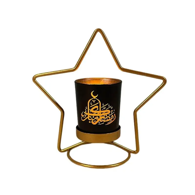 S Star Moon Sun Candle Holders Decorative Metal Candlestick For Eid Festive Occasions Living Room Decor