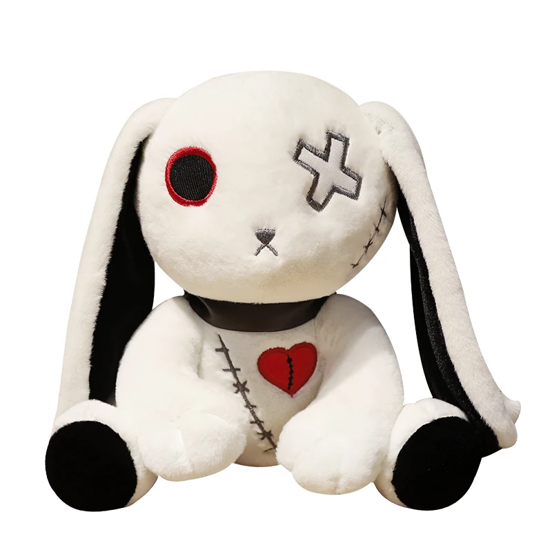 

Новинка, плюшевый кролик из темной серии, мягкая кукла-кролик зомби, готический рок-стиль, декор на Хэллоуин, креативный подарок для детей, д...