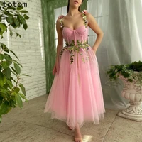 3d green colored leaf flower applique decorative lace formal party dress flower strap sweetheart collar evening dress