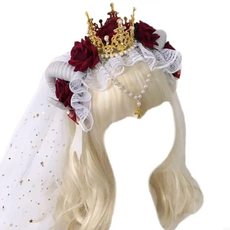 97QE Sheep Horn Gothic Headdsd