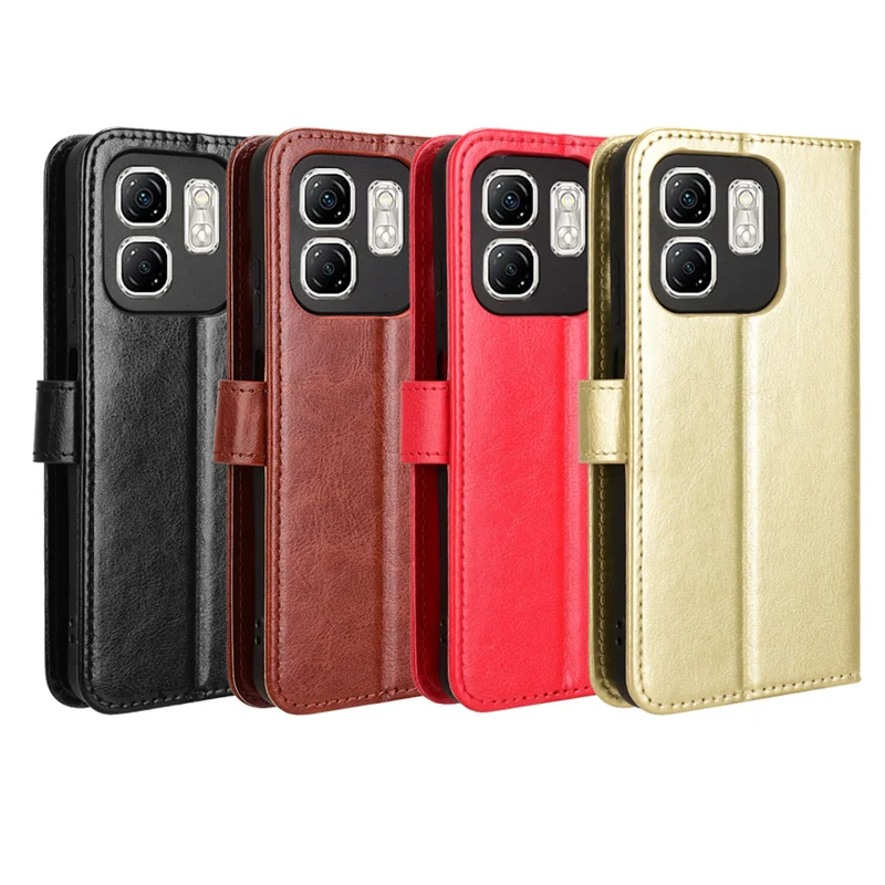 Роскошная кожаная искусственная кожа Crazy Horse для Infinix Smart 9 4G X6532 подходит
