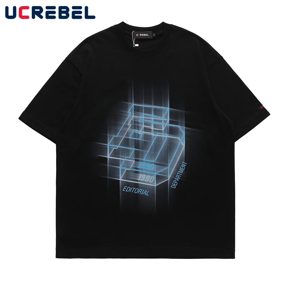 

Футболка мужская с коротким рукавом, уличная одежда с принтом, Повседневная хлопковая Футболка с куполом, Свободный Топ с открытыми плечами...