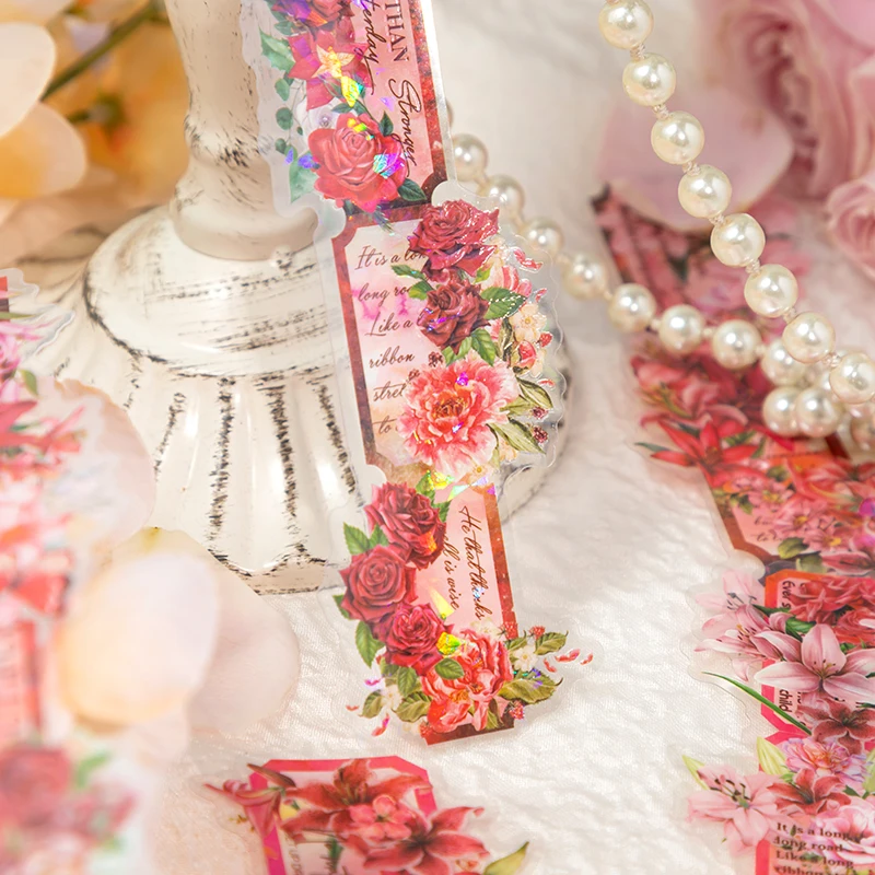 5 листов в упаковке Ленточные наклейки лазерные цветы ароматный флэш-справочник