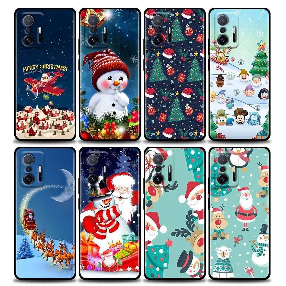 

Coque For Xiaomi Mi 11T 11X 11 Lite NE 12 Poco X3 M3 F3 M4 Pro Cases Fundas Shell Cover Merry Christmas Gift Santa Claus Snowman