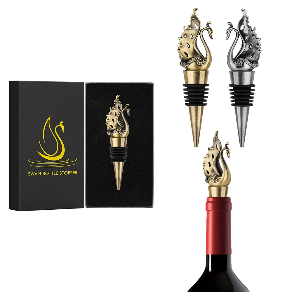 Декоративная винная пробка в виде лебедя