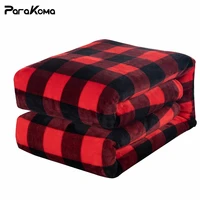 sherpa fleece blanket for beds plaid thickened fuzzy soft blanket comfortable polyester fiber plush blanket throw for sofa couch