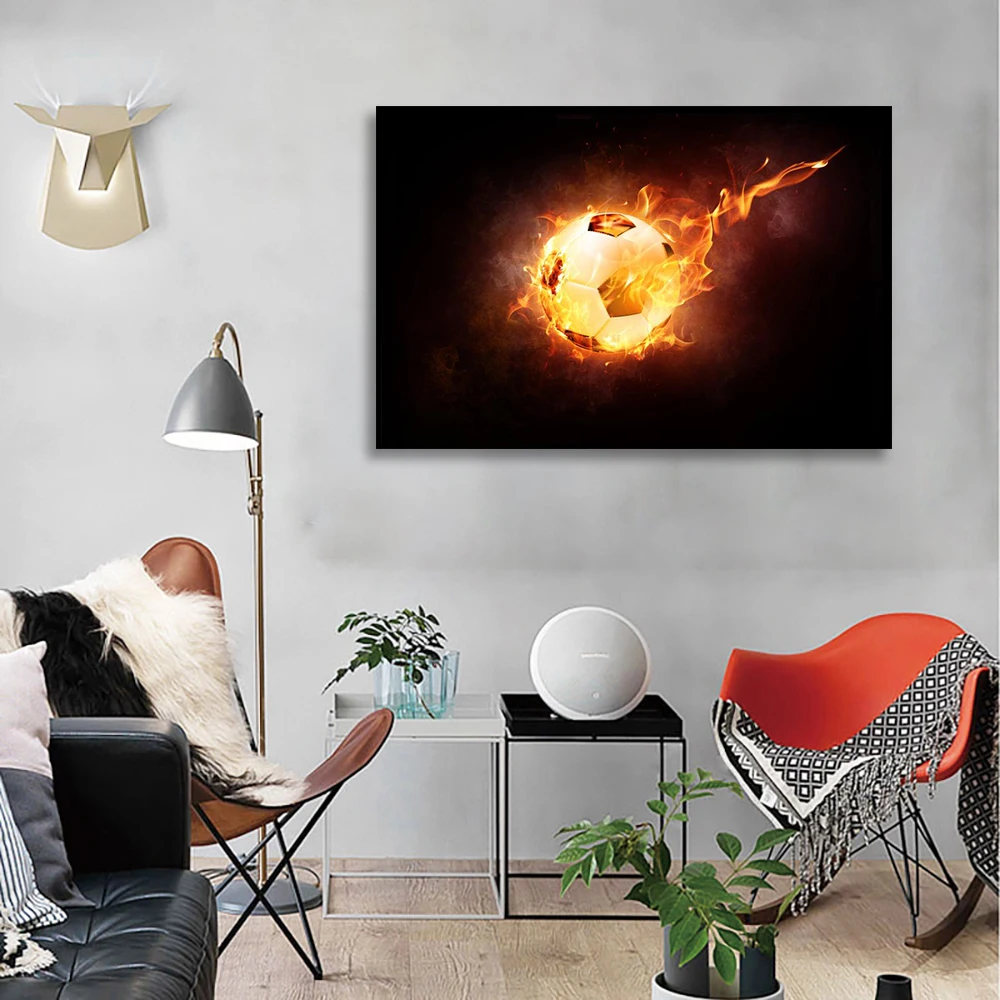 Картина на стену горящий Футбол