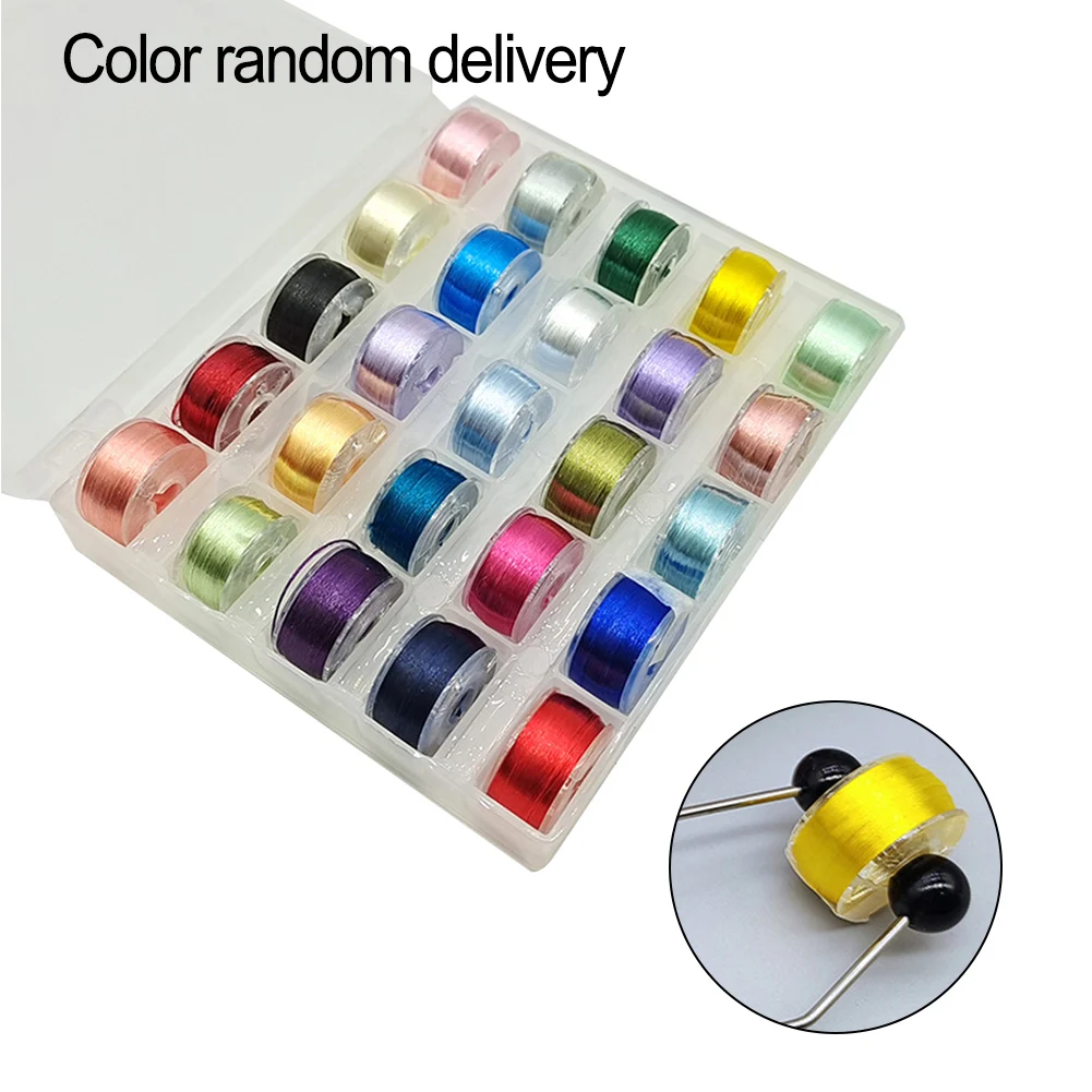 

25pcs/Box 200D Spool Fly Tying Thread Lure Bait Making Tool With / Without Fly Tying Bobbin Holde Mixed Colors Coil Fishing Line