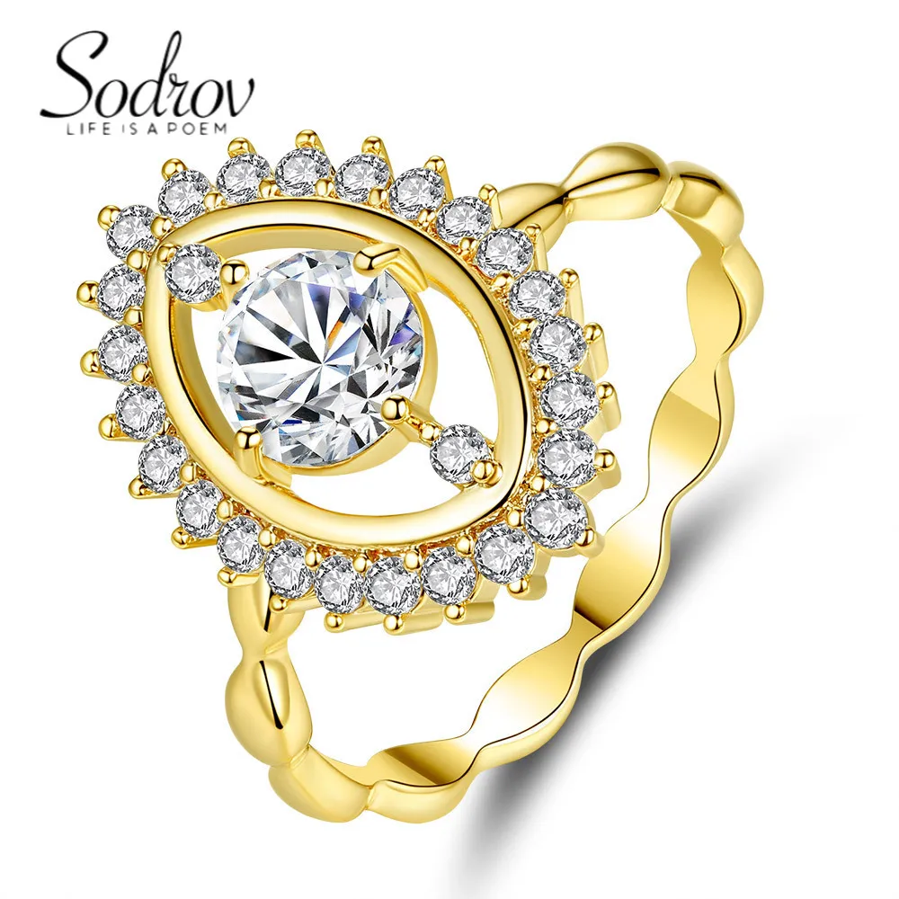

Crystal Jewelry Golden Angel Eye Rings for Women Wholesale Ring